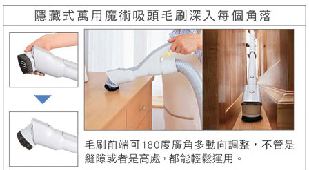 隱藏式萬用魔術吸頭毛刷深入每個角落