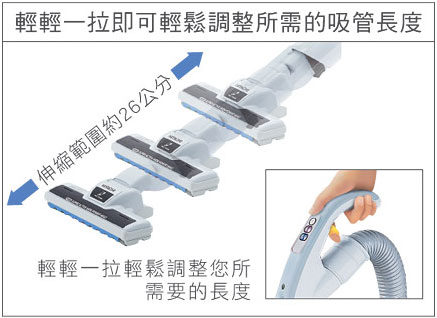 拉桿式自動集塵管長度調整功能